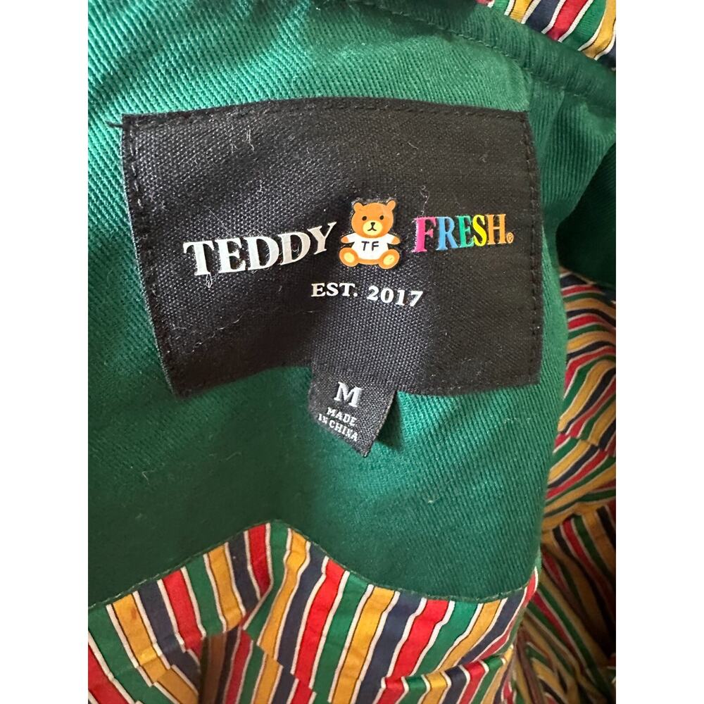 Teddy Fresh Fireman Style Toggle Clasp Chore Jacket Colorblock Oversized Medium - Picture 8 of 16